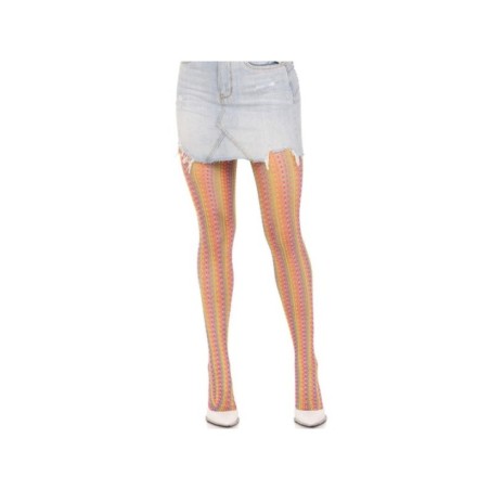 LEG AVENUE - BAS AU CROCHET MULTICOLORE