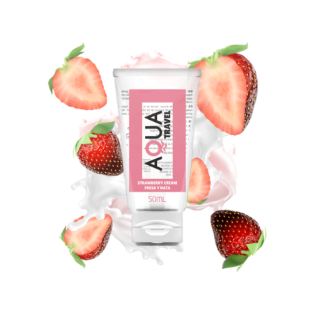 AQUA TRAVEL - LUBRIFIANT À BASE D''EAU SAVEUR CRÈME DE FRAISE - 50 ML