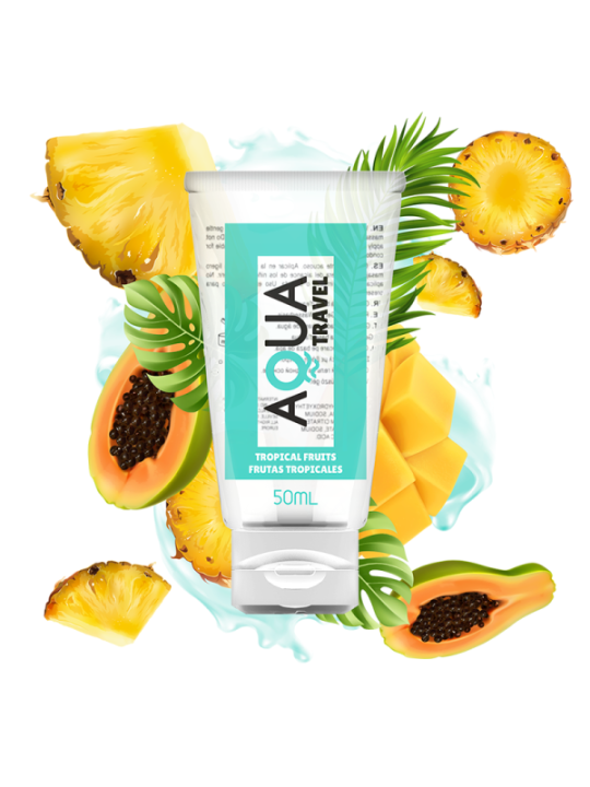 AQUA TRAVEL - SAVEUR LUBRIFIANT A BASE D''EAU FRUITS TROPICAUX - 50 ML