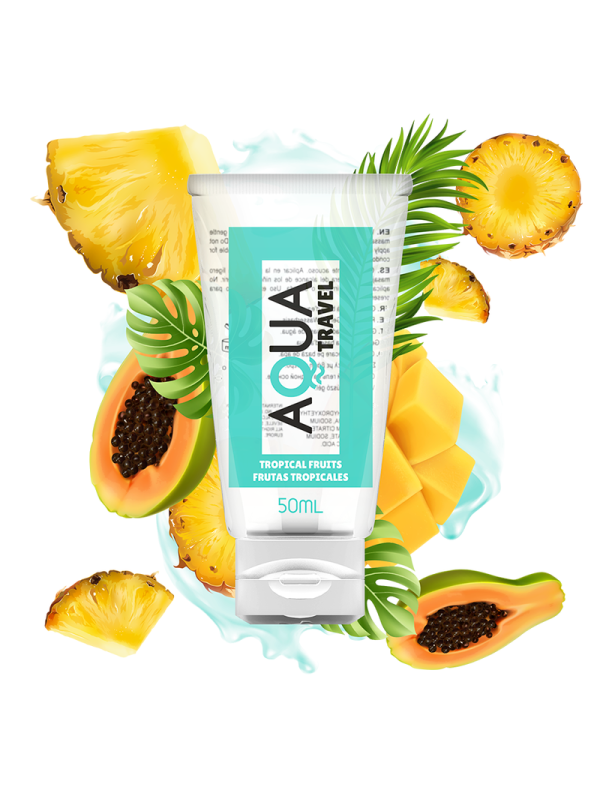 AQUA TRAVEL - SAVEUR LUBRIFIANT A BASE D''EAU FRUITS TROPICAUX - 50 ML