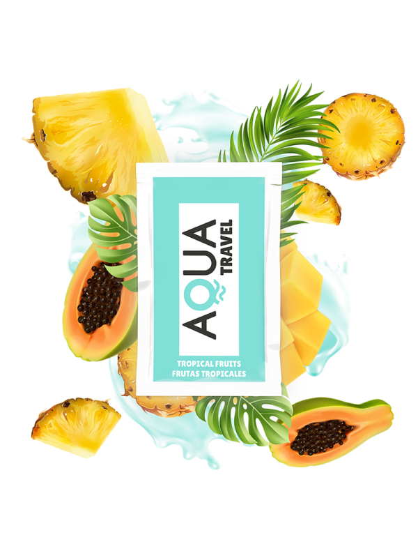 AQUA TRAVEL - LUBRIFIANT À BASE D'EAU SAVEUR FRUITS TROPICAUX 6 ML