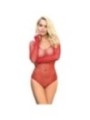 SUBBLIME - 952303 BODY SHINY GRILL AVEC ÉPAULES DÉNUDÉES MANCHES LONGUES ROUGE TAILLE UNIQUE