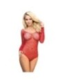 SUBBLIME - 952303 BODY SHINY GRILL AVEC ÉPAULES DÉNUDÉES MANCHES LONGUES ROUGE TAILLE UNIQUE