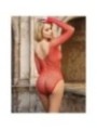 SUBBLIME - 952303 BODY SHINY GRILL AVEC ÉPAULES DÉNUDÉES MANCHES LONGUES ROUGE TAILLE UNIQUE