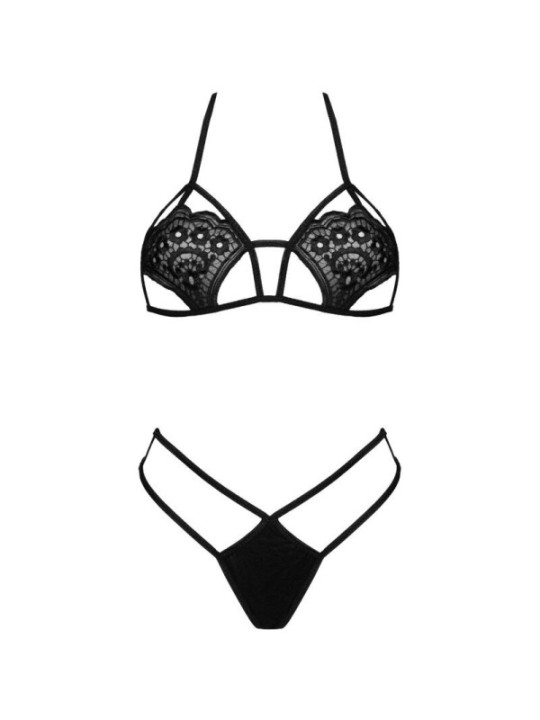LIVCO CORSETTI FASHION - SOUTIEN-GORGE + STRING JIMENA LC 20216 NOIR TAILLE UNIQUE