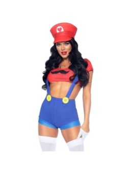 LEG AVENUE - COSTUME SEXY MARIO BROS ROUGE/BLEU S