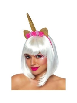 LEG AVENUE - BANDEAU DE TÊTE À FLEURS DE LICORNE OR