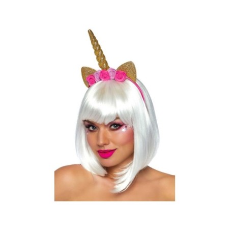 LEG AVENUE - BANDEAU DE TÊTE À FLEURS DE LICORNE OR