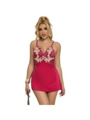 SUBBLIME - 954123 BABYDOLL AVEC DESSIN FLORAL ROUGE S/M