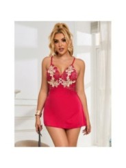 SUBBLIME - 954123 BABYDOLL AVEC DESSIN FLORAL ROUGE S/M