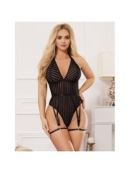 SUBBLIME - 954154 BODY AVEC PORTE-JARRETELLES NOIR L/XL