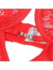 SUBBLIME - 954208 BABYDOLL EN DENTELLE À BRETELLES RÉGLABLES ROUGE S/M