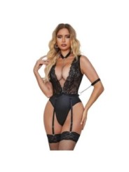 SUBBLIME - 954390 BODY SEXY AVEC PORTE-JARRETELLES NOIR L/XL