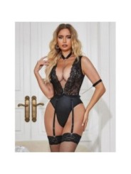 SUBBLIME - 954390 BODY SEXY AVEC PORTE-JARRETELLES NOIR L/XL
