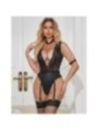 SUBBLIME - 954390 BODY SEXY AVEC PORTE-JARRETELLES NOIR L/XL