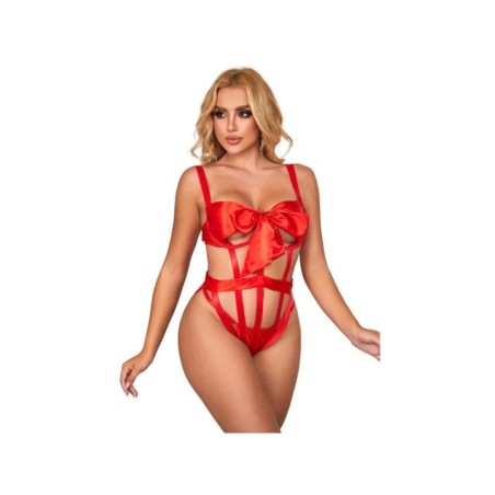 SUBBLIME - 954475 BODY SEXY AJOURÉ AVEC NOEUD ROUGE L/XL