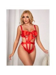 SUBBLIME - 954475 BODY SEXY AJOURÉ AVEC NOEUD ROUGE L/XL