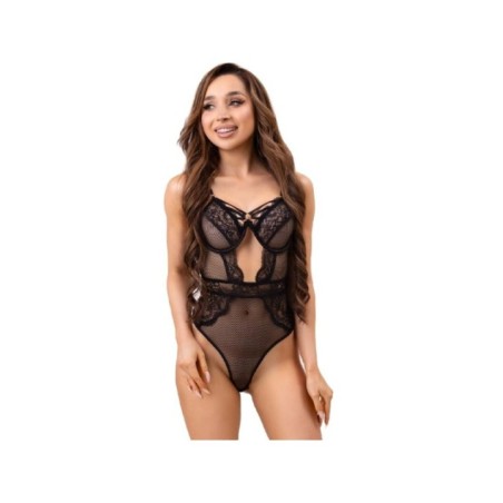 LIVCO CORSETTI FASHION - BODY PAULA LC 20209 AVEC DÉCORATIONS EN DENTELLE NOIR L/XL
