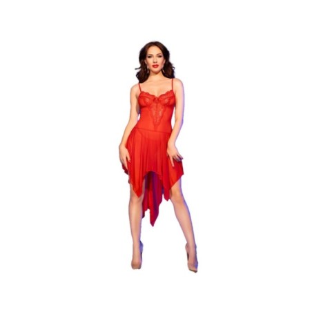 CHILIROSE - CR 4847 BABYDOLL ROUGE L/XL