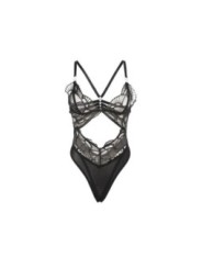 SUBBLIME - 955212 BODY TRANSPARENT AVEC DENTELLE CREUSE NOIRE S/M