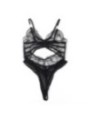 SUBBLIME - 955212 BODY TRANSPARENT AVEC DENTELLE CREUSE NOIRE S/M