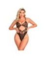 SUBBLIME - 955229 BODY TRANSPARENT AVEC DENTELLE CREUSE NOIR L/XL