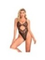 SUBBLIME - 955229 BODY TRANSPARENT AVEC DENTELLE CREUSE NOIR L/XL