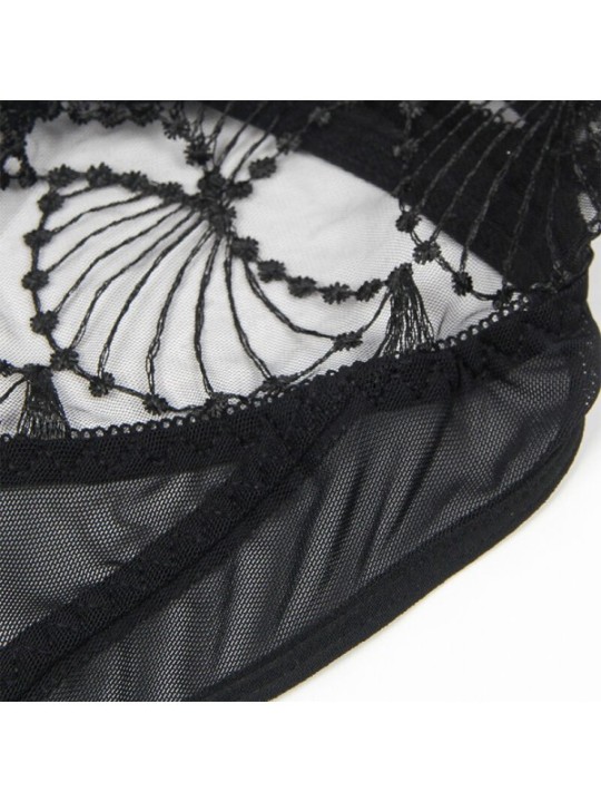 SUBBLIME - 955229 BODY TRANSPARENT AVEC DENTELLE CREUSE NOIR L/XL