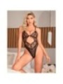 SUBBLIME - 955229 BODY TRANSPARENT AVEC DENTELLE CREUSE NOIR L/XL