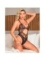 SUBBLIME - 955229 BODY TRANSPARENT AVEC DENTELLE CREUSE NOIR L/XL