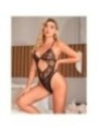 SUBBLIME - 955229 BODY TRANSPARENT AVEC DENTELLE CREUSE NOIR L/XL