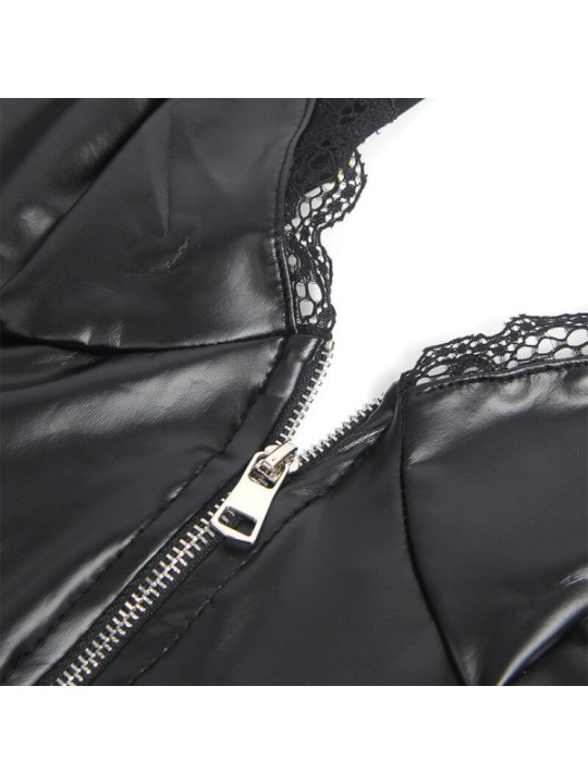 SUBBLIME - 955458 BODY FERMETURE ÉCLAIR EN CUIR NOIR S/M