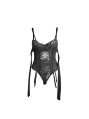 SUBBLIME - 955502 BODY EN DENTELLE AVEC NŒUDS ET JARRETELLES NOIR L/XL