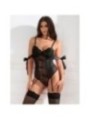 SUBBLIME - 955502 BODY EN DENTELLE AVEC NŒUDS ET JARRETELLES NOIR L/XL