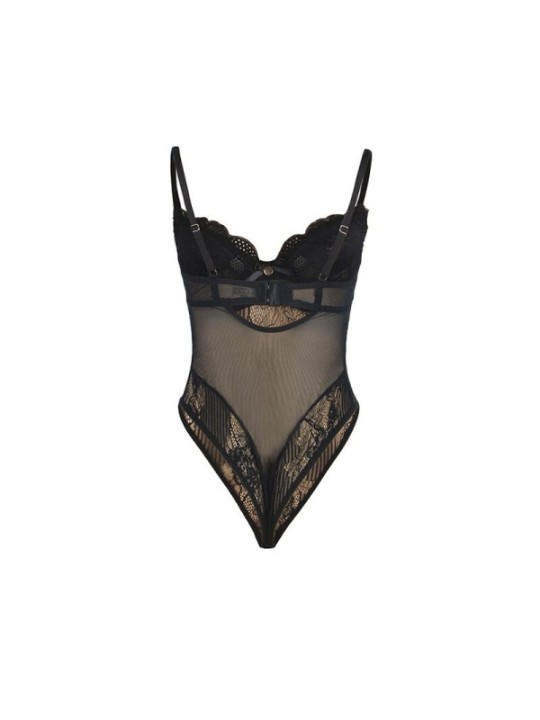 SUBBLIME - 955625 BODY EN DENTELLE AVEC FERMETURE EN BAS NOIR L/XL