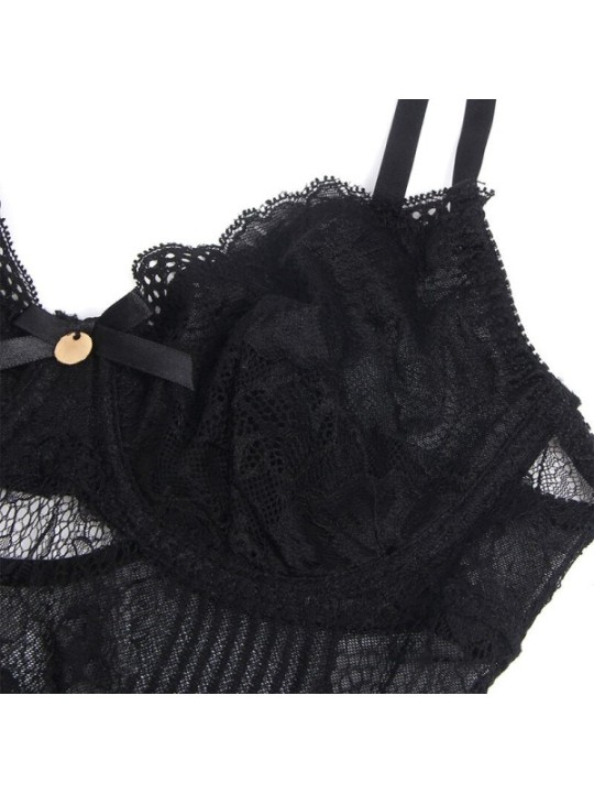 SUBBLIME - 955625 BODY EN DENTELLE AVEC FERMETURE EN BAS NOIR L/XL
