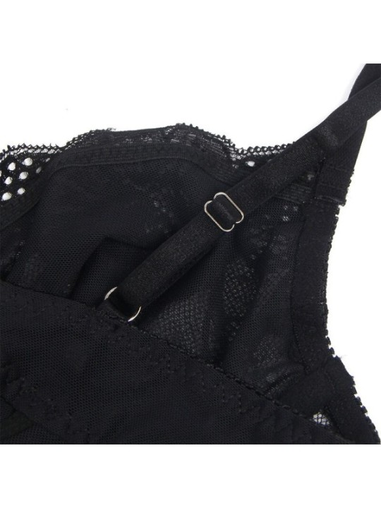 SUBBLIME - 955625 BODY EN DENTELLE AVEC FERMETURE EN BAS NOIR L/XL
