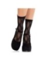 LEG AVENUE - CHAUSSETTES NOIRES EN DENTELLE AVEC NŒUD