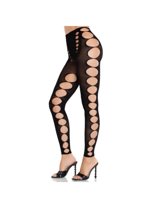 LEG AVENUE - BAS OPAQUES SANS COUTURE ET SANS BRETELLES NOIRS