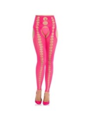 LEG AVENUE - BAS OPAQUES SANS BRETELLES ET SANS COUTURE ROSE FLUO