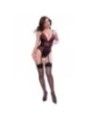 CHILIROSE - CR 4863 BODY AVEC DENTELLE À FLEURS ROUGES ET PORTE-JARRETELLES XL