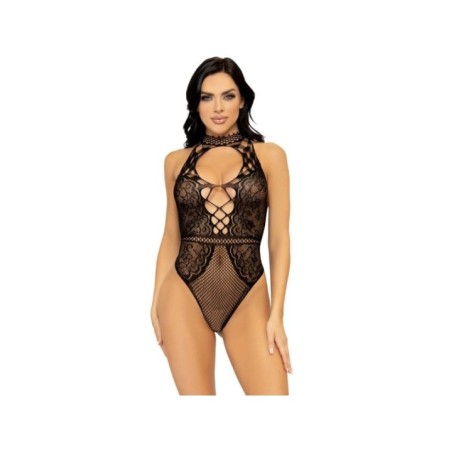 LEG AVENUE - BODY GILET EN RÉSILLE ET DENTELLE TAILLE UNIQUE