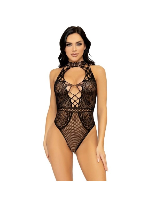 LEG AVENUE - BODY GILET EN RÉSILLE ET DENTELLE TAILLE UNIQUE