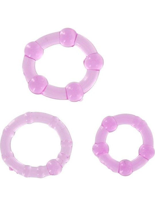 SEVEN CREATIONS - ENSEMBLE DE TROIS ANNEAUX PÉNIS LILAS