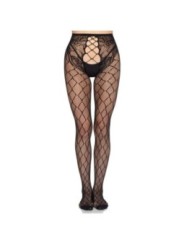 LEG AVENUE - 1966 COLLANTS RÉSILLE AVEC CULOTTE SANS ENTREJAMBE NOIR - TAILLE UNIQUE