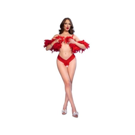 CHILIROSE - CR 4885 STRING ROUGE À ENTREJAMBE OUVERTE S