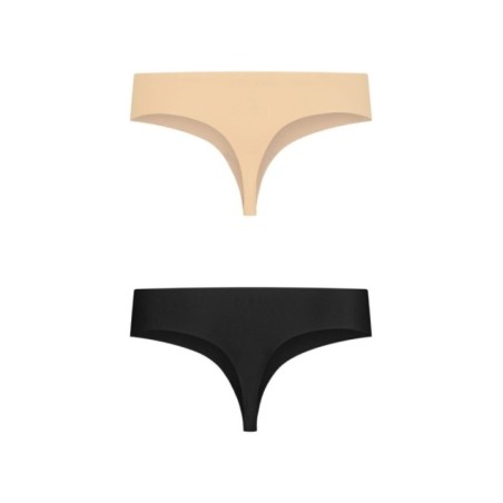 BYE-BRA - PACK 2 TANGAS INVISIBLES BEIGE Y NEGRO TALLA XXL
