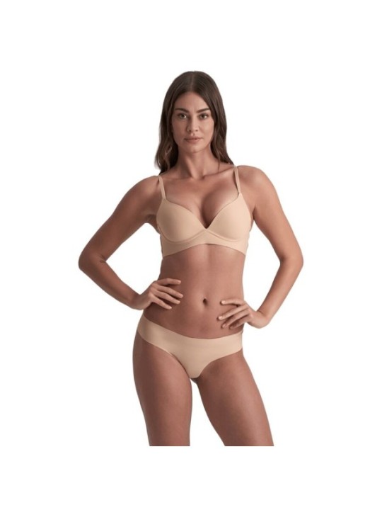 BYE-BRA - PACK 2 TANGAS INVISIBLES BEIGE Y NEGRO TALLA XXL