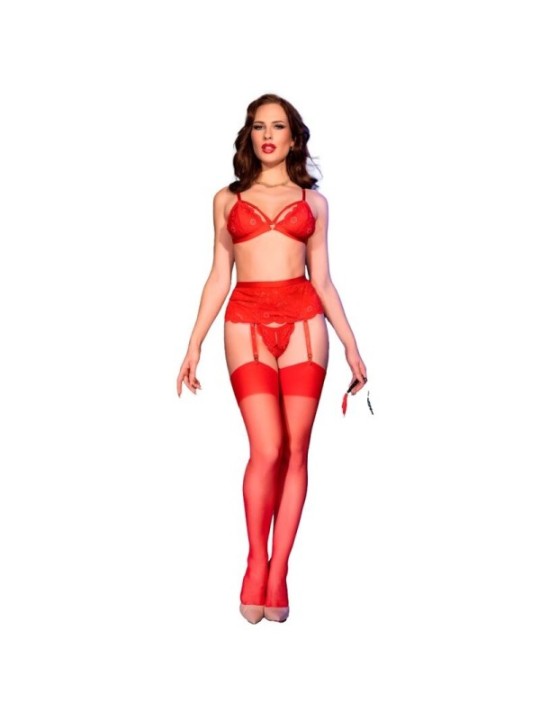 CHILIROSE - CR 4895 ENSEMBLE 5 PIÈCES ROUGE L