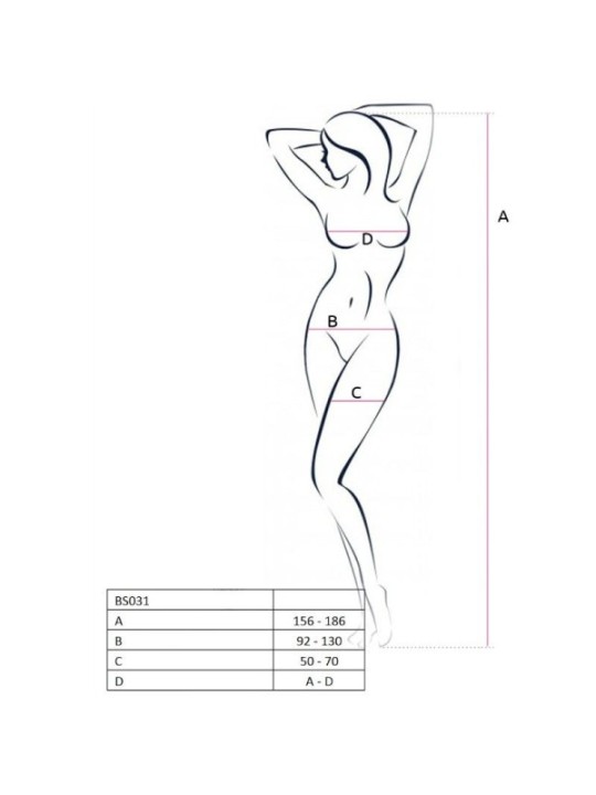 PASSION - FEMME BS031 BODYSTOCKING BLANC TAILLE UNIQUE